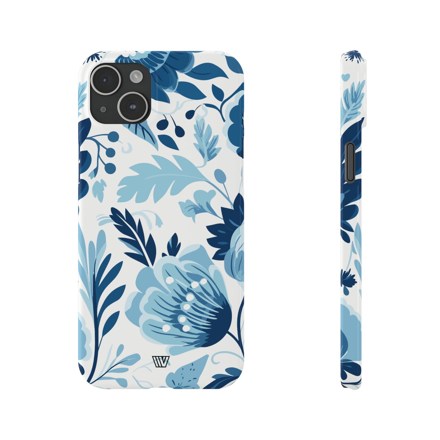 BLUE WHITE FLOWERS | Slim iPhone Case