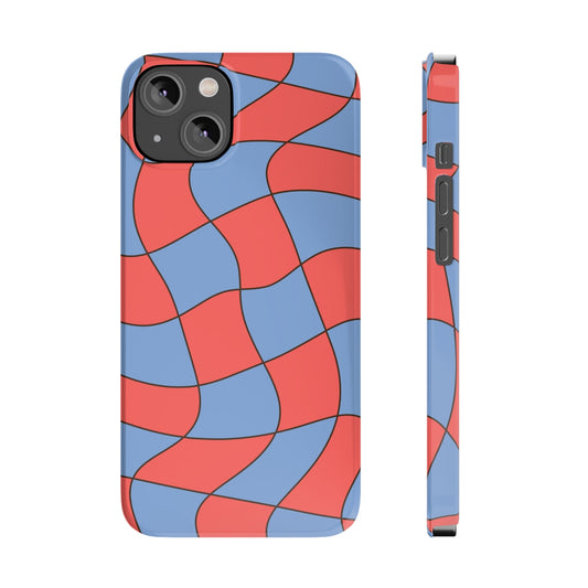 RETRO WAVY CHECKERBOARD  | Slim iPhone Case