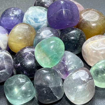 Fluorite (Mixed Quality) Tumbled (1 LB) One Pound Bulk Wholesale Lot Polished Gemstones