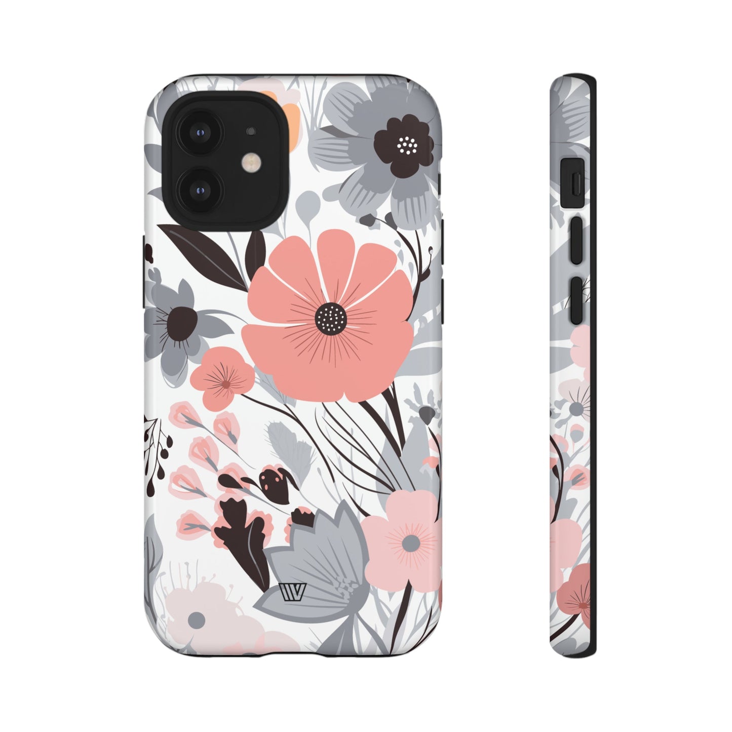 GRAY PASTEL FLOWERS | Tough Phone Case