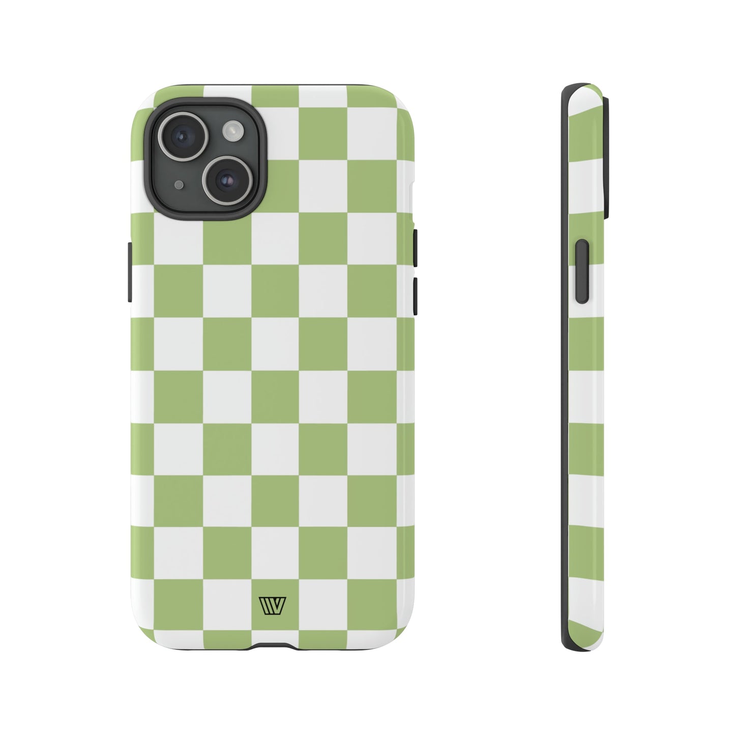 PALE OLIVE WHITE CHECKERBOARD | Tough Phone Case