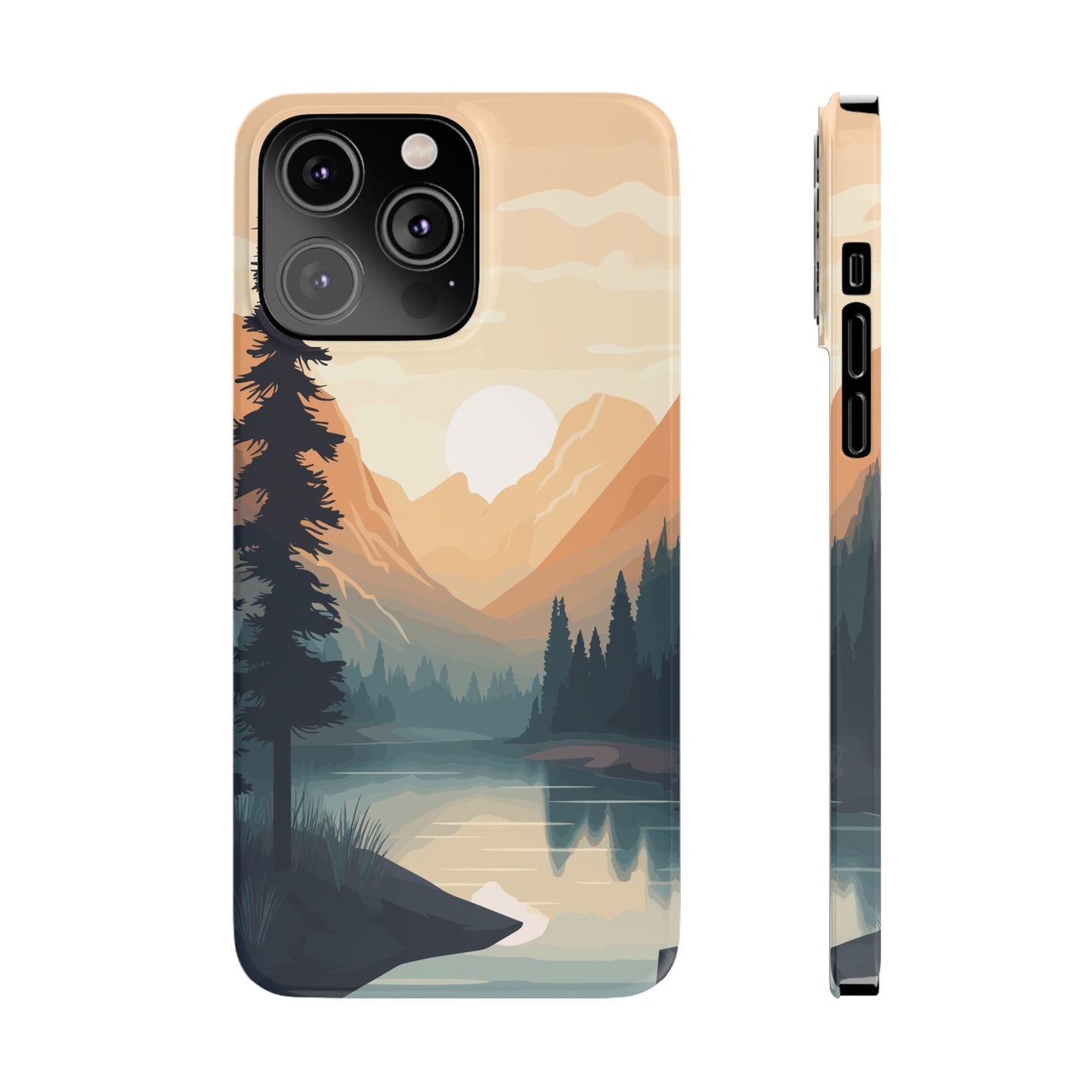 MOUNTAIN RIVER SUNSET | Slim iPhone Case