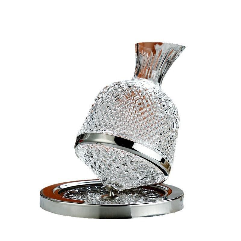 Elegant Rotating Glass Wine Decanter – Perfect for Fine Wine