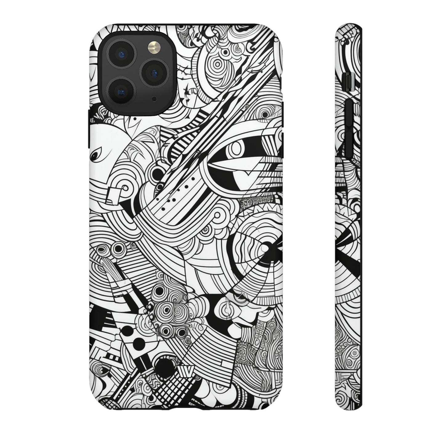 B&W ABSTRACT DOODLE | Tough Phone Case