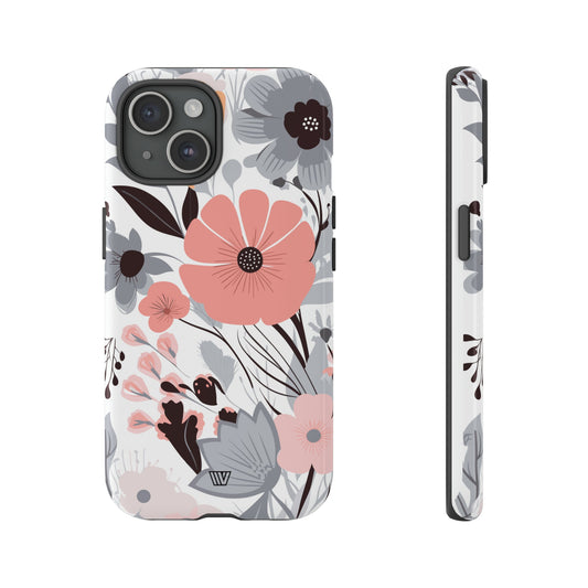 GRAY PASTEL FLOWERS | Tough Phone Case