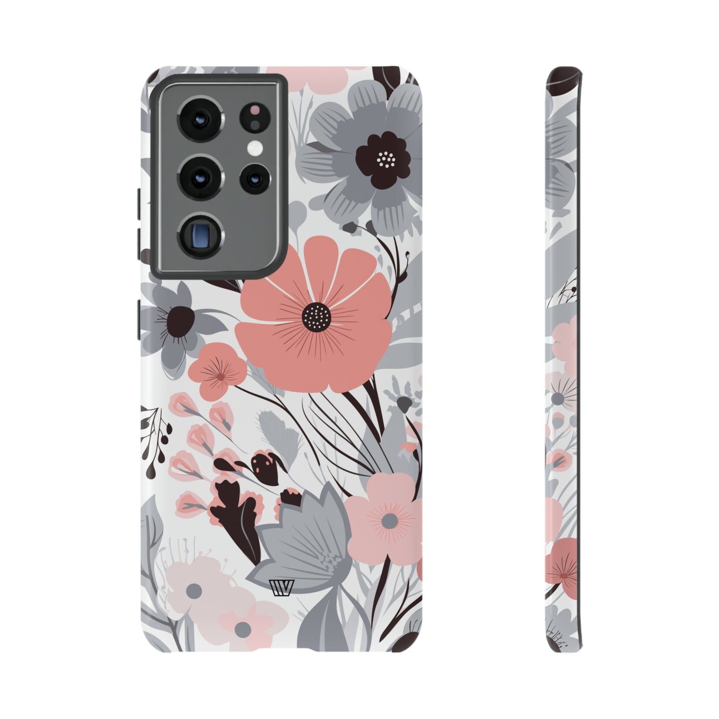 GRAY PASTEL FLOWERS | Tough Phone Case