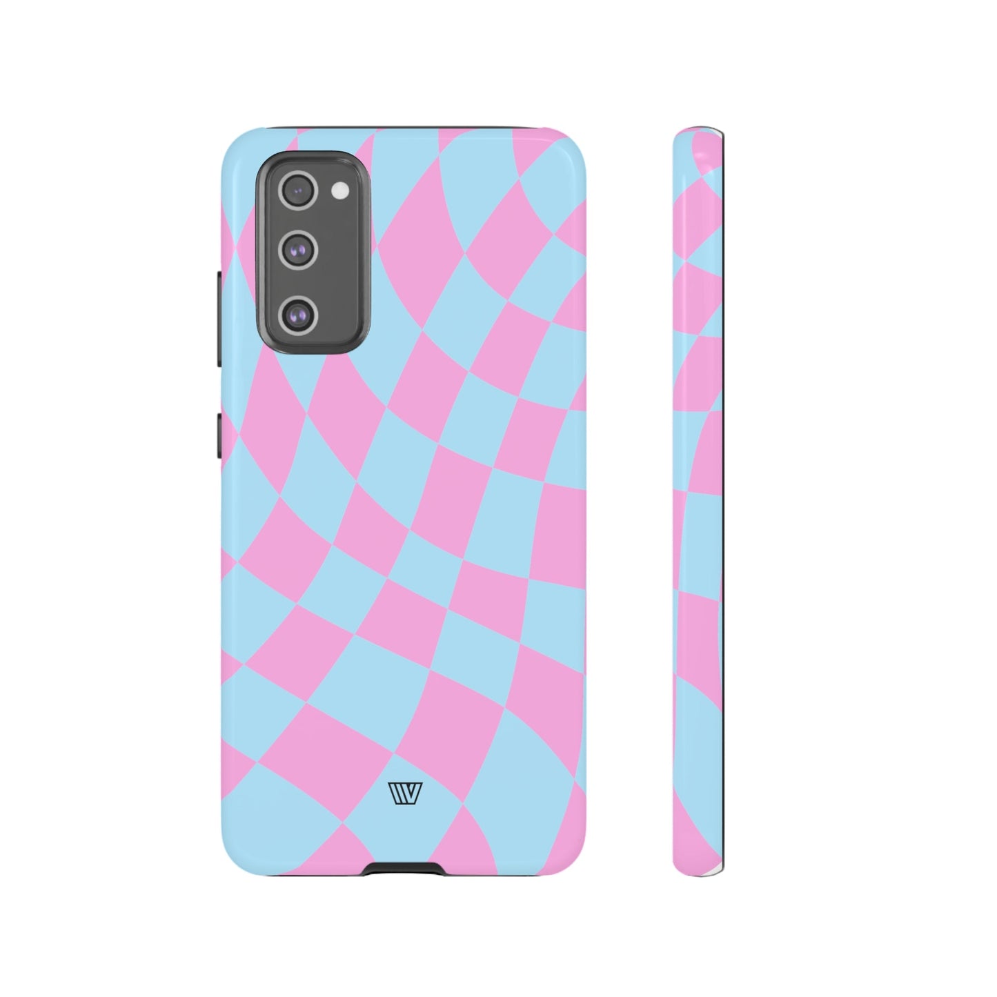 BLUE PINK CURVY CHECKERBOARD | Tough Phone Case