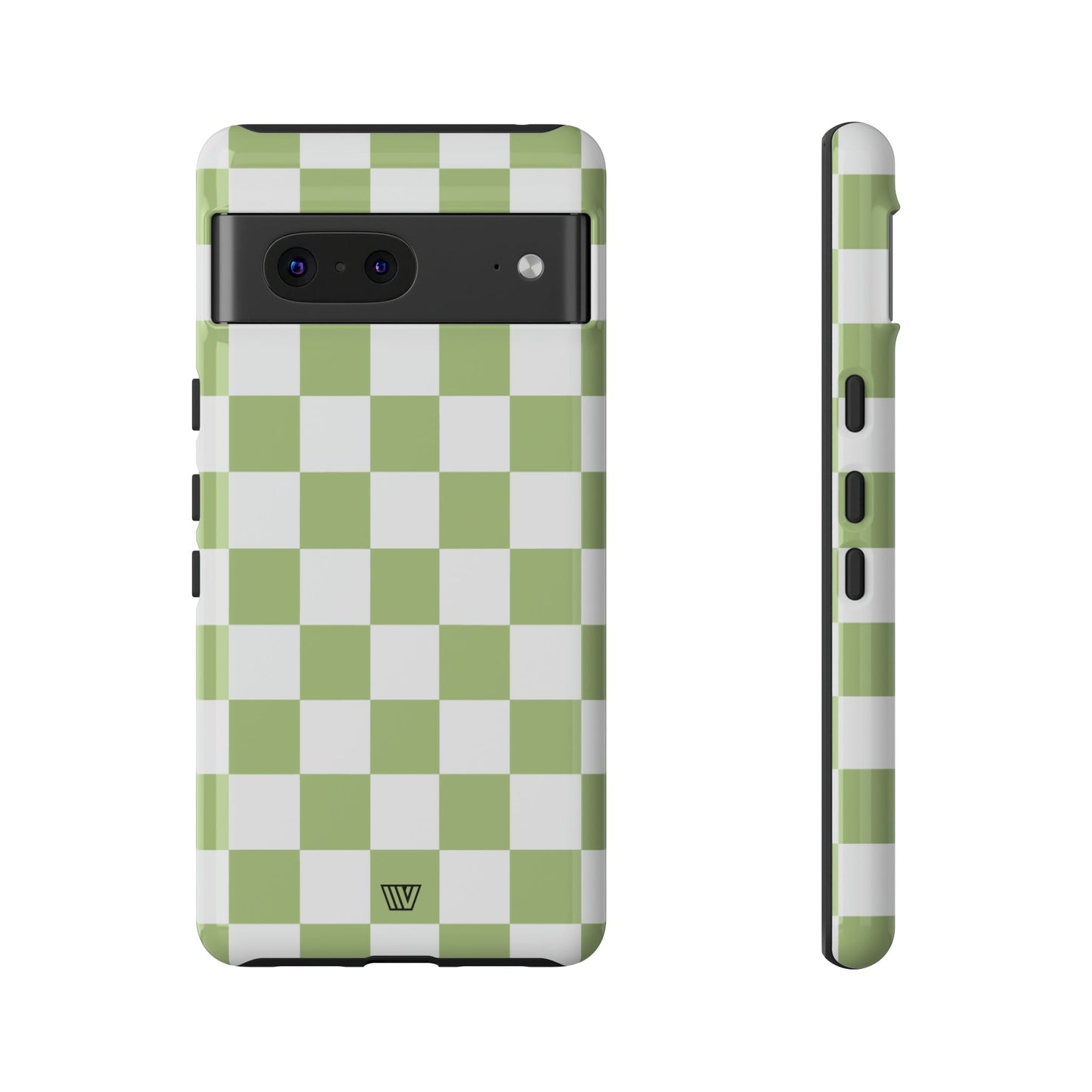 PALE OLIVE WHITE CHECKERBOARD | Tough Phone Case