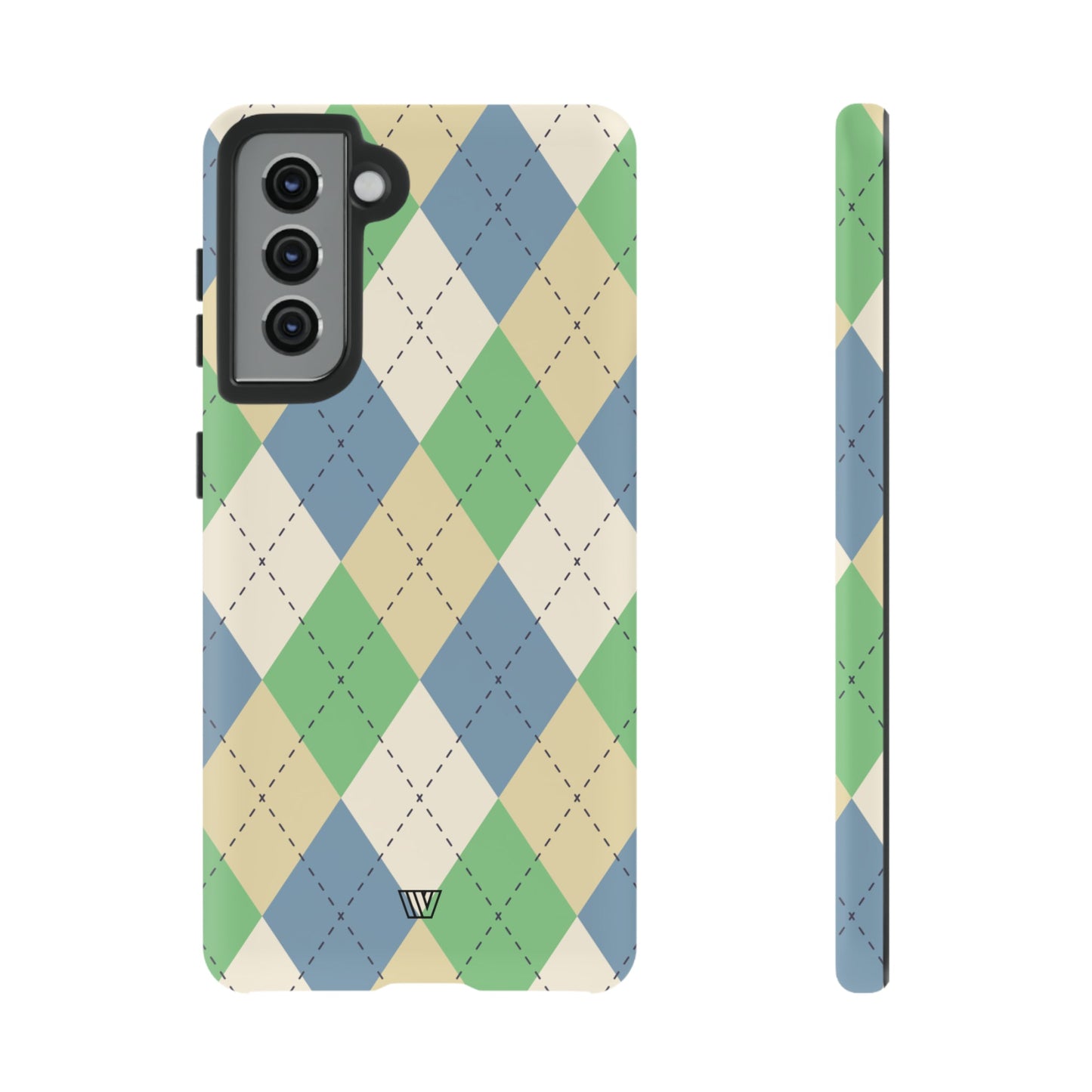 GREEN BLUE BEIGE ARGYLE | Tough Phone Case