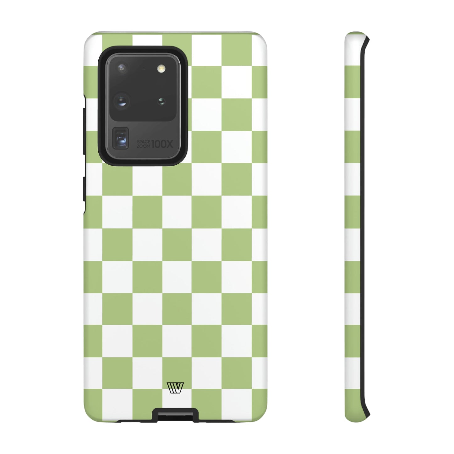 PALE OLIVE WHITE CHECKERBOARD | Tough Phone Case