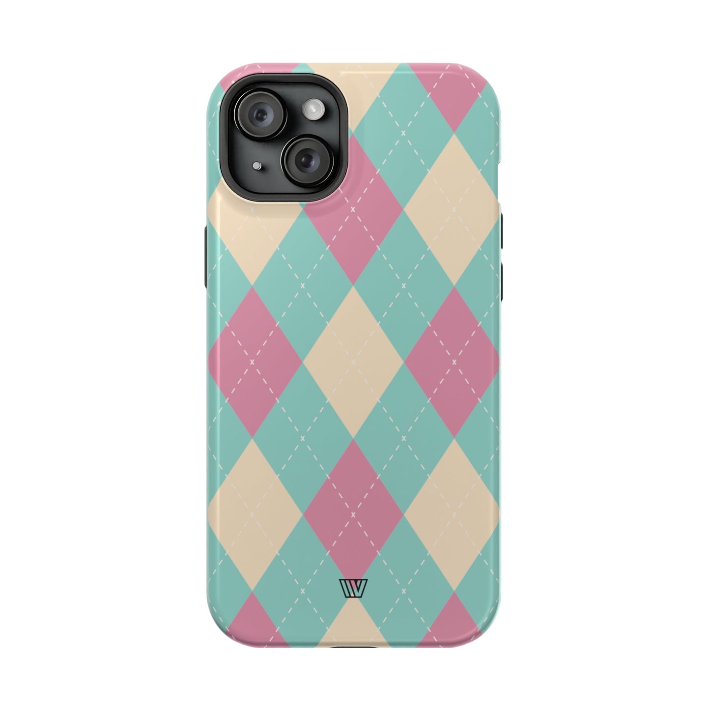 BLUE PINK BEIGE ARGYLE | MagSafe Tough iPhone Case