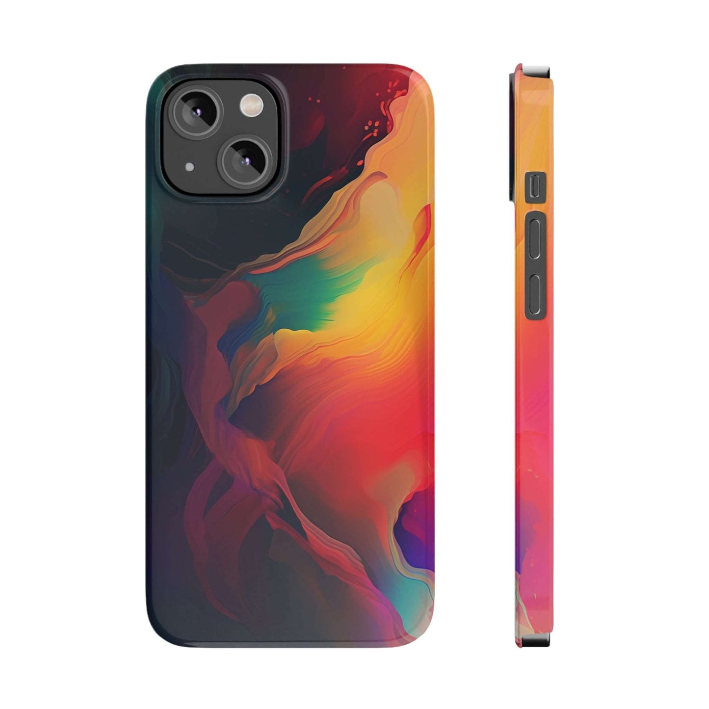 Abstract Paint Colors Slim Phone Case