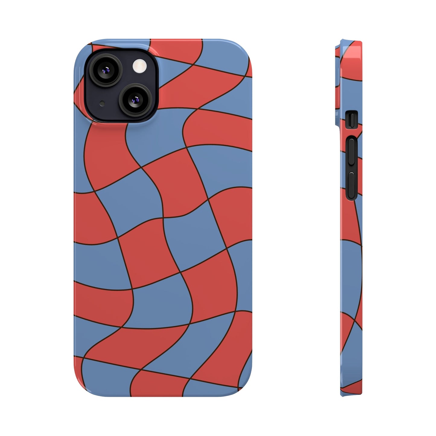 RETRO WAVY CHECKERBOARD  | Slim iPhone Case