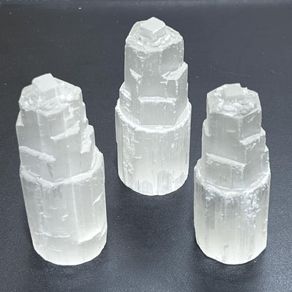 Selenite Crystal Standing Tower Medium (4 Inches) Gemstone Home Decor Supply