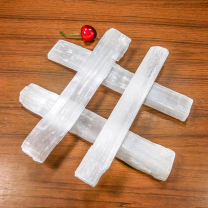 Large Selenite Stick 7-8 Inches Rough Raw Crystal Bar Long Natural Crystals Mineral White Sticks XL Wand Healing Crystals And Stones