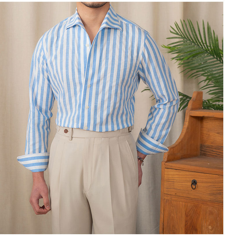 Men's Cotton Striped Business Casual Shirt