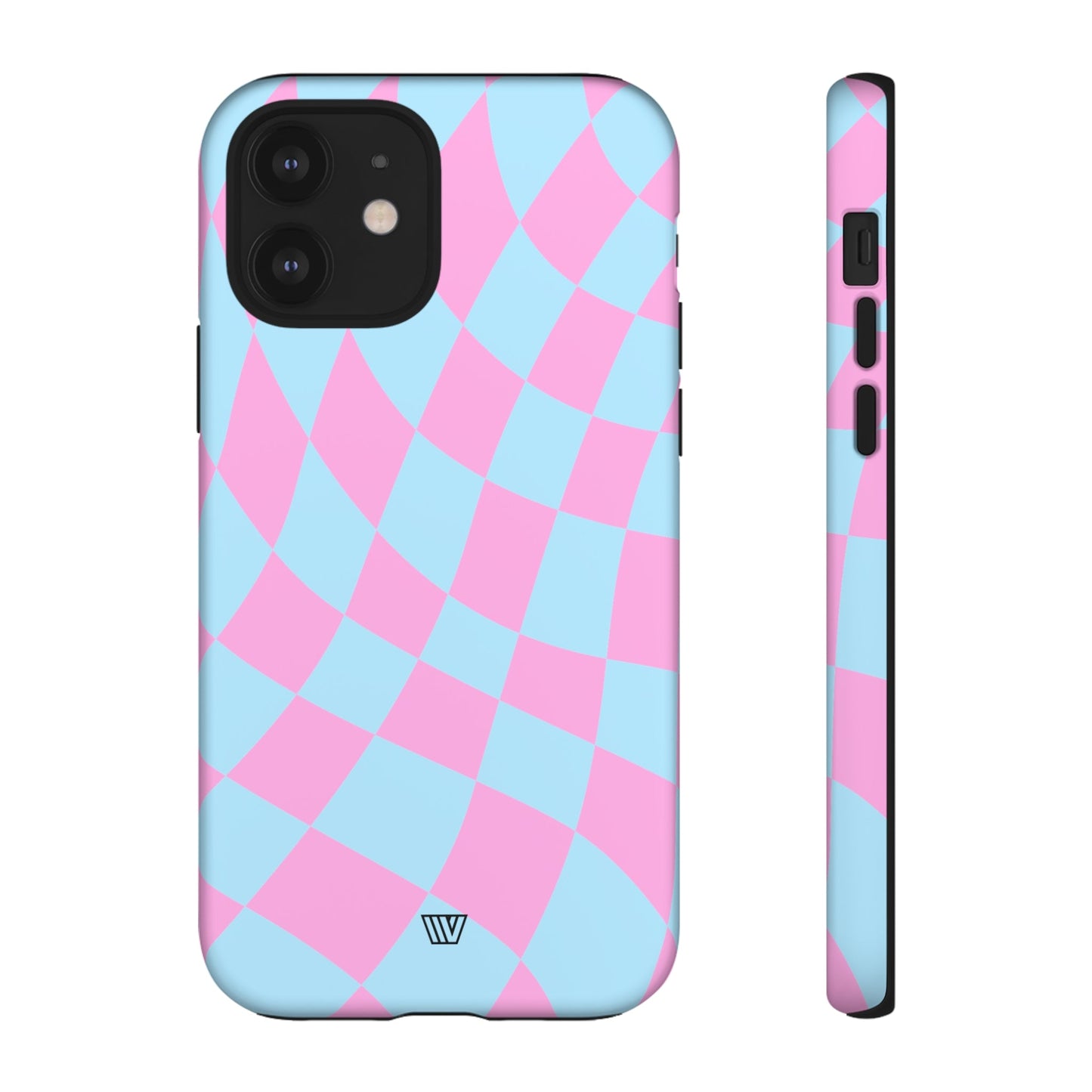 BLUE PINK CURVY CHECKERBOARD | Tough Phone Case