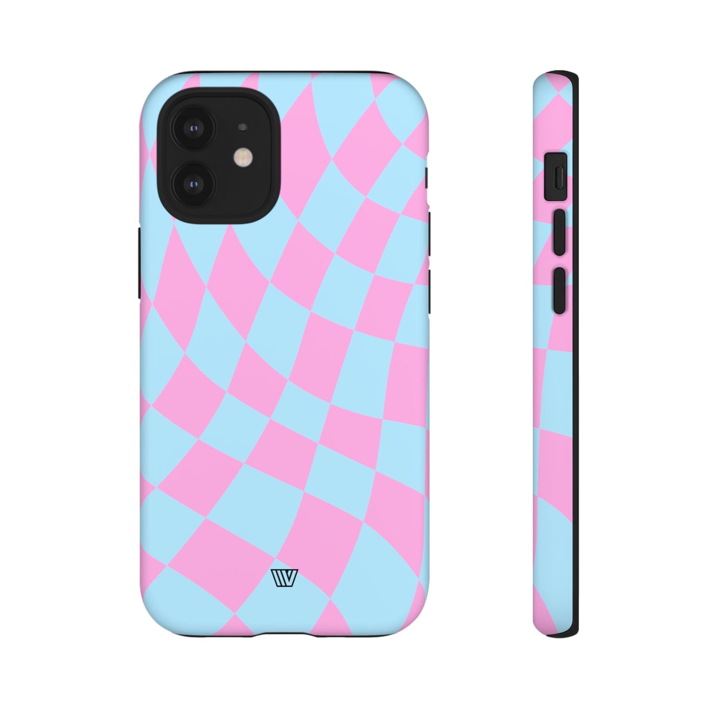 BLUE PINK CURVY CHECKERBOARD | Tough Phone Case