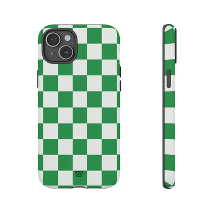 GREEN WHITE CHECKERBOARD | Tough Phone Case