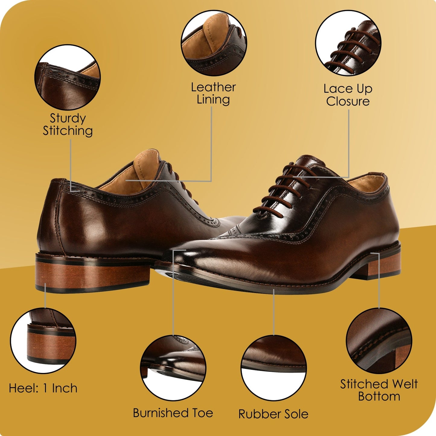 Debonair Genuine Leather Oxford Style Dress Shoes For Men