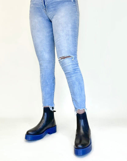 Olivia Blue Platform Chelsea