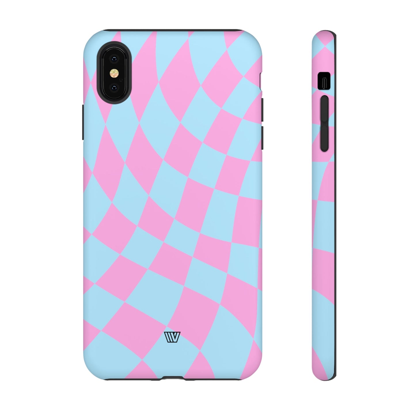 BLUE PINK CURVY CHECKERBOARD | Tough Phone Case