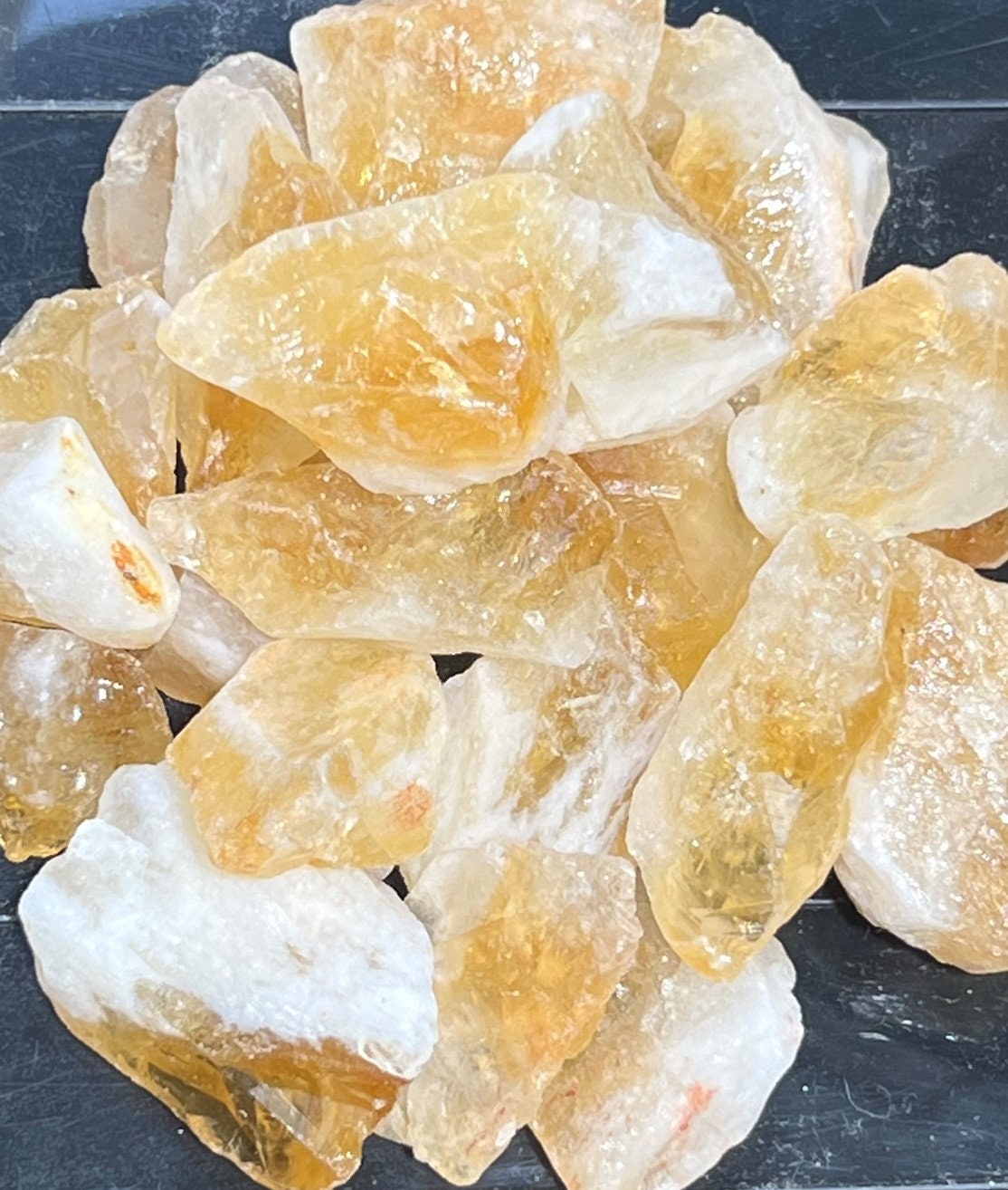 Citrine Crystals Rough (1/2 lb)(8 oz) Half Pound Bulk Wholesale Lot Raw Gemstones Healing Crystals And Stones