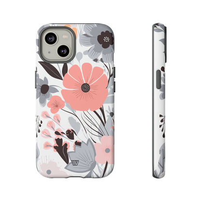 GRAY PASTEL FLOWERS | Tough Phone Case