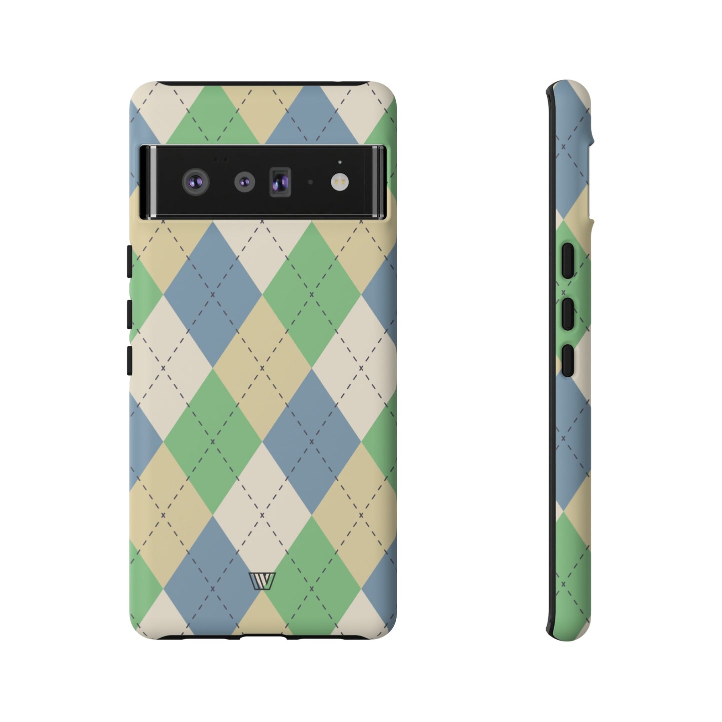 GREEN BLUE BEIGE ARGYLE | Tough Phone Case