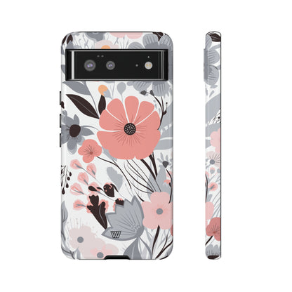 GRAY PASTEL FLOWERS | Tough Phone Case