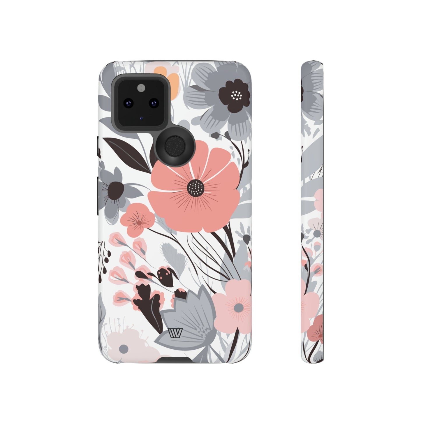 GRAY PASTEL FLOWERS | Tough Phone Case