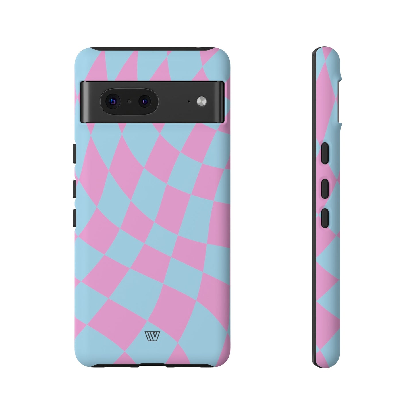 BLUE PINK CURVY CHECKERBOARD | Tough Phone Case