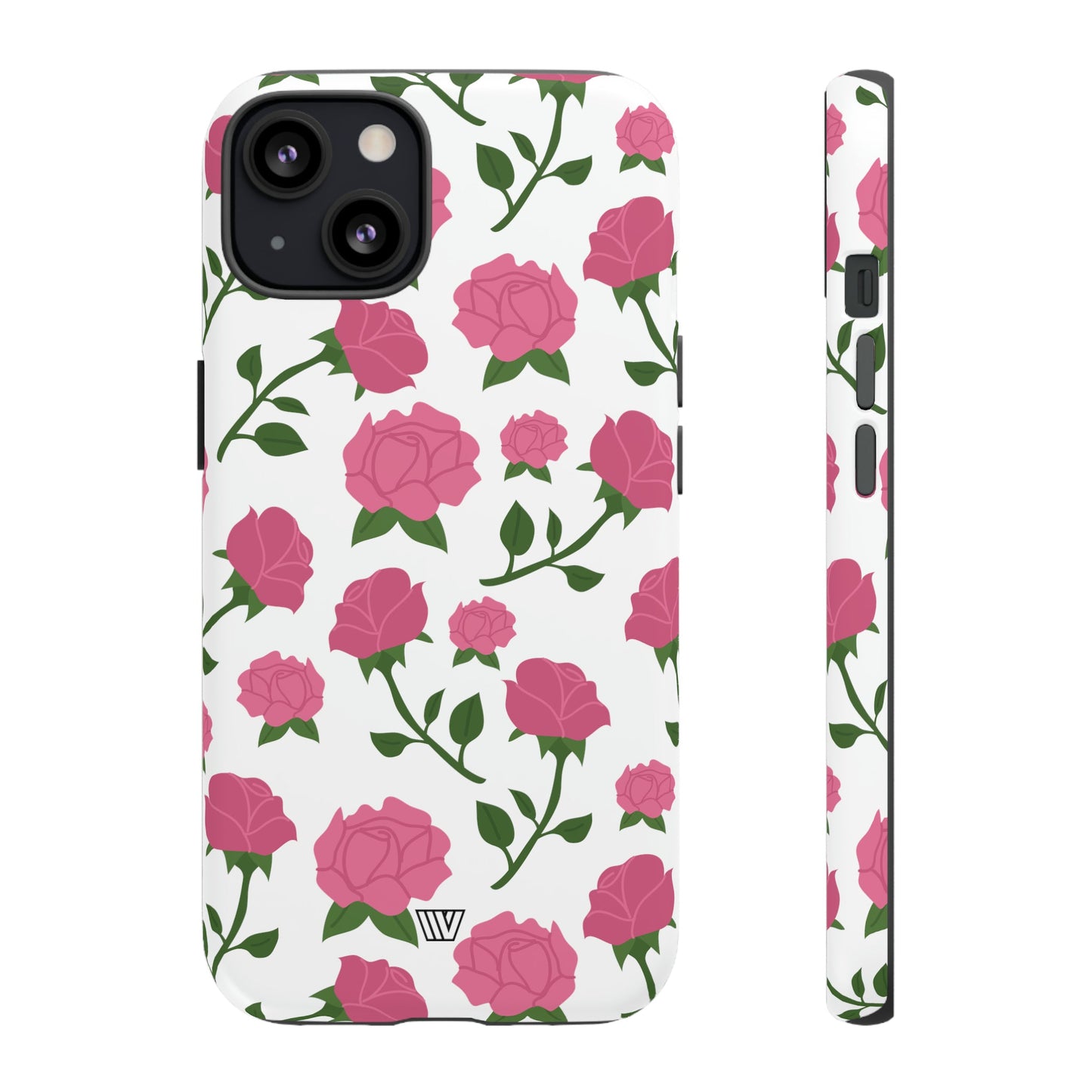 PINK ROSES ON WHITE | Tough Phone Case