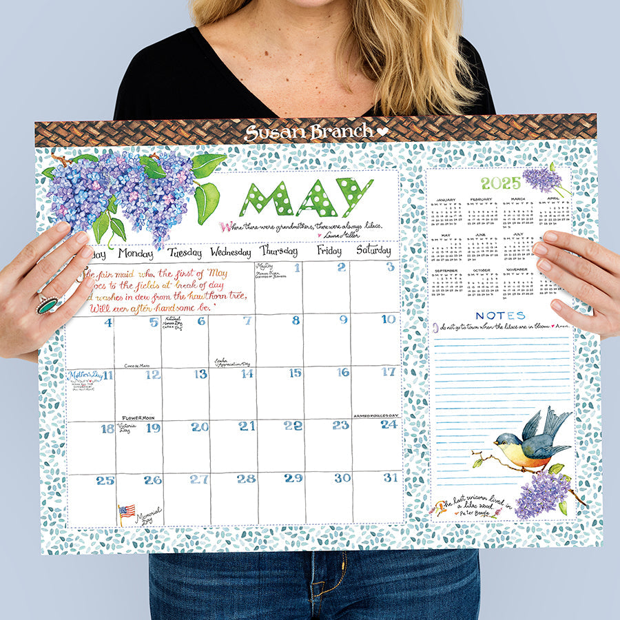 2025 Susan Branch Large Desk Pad Monthly Blotter Calendar