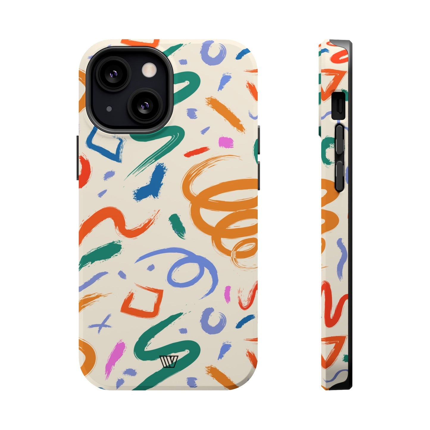 DOODLE PAINT BRUSH STROKES | MagSafe Tough iPhone Case