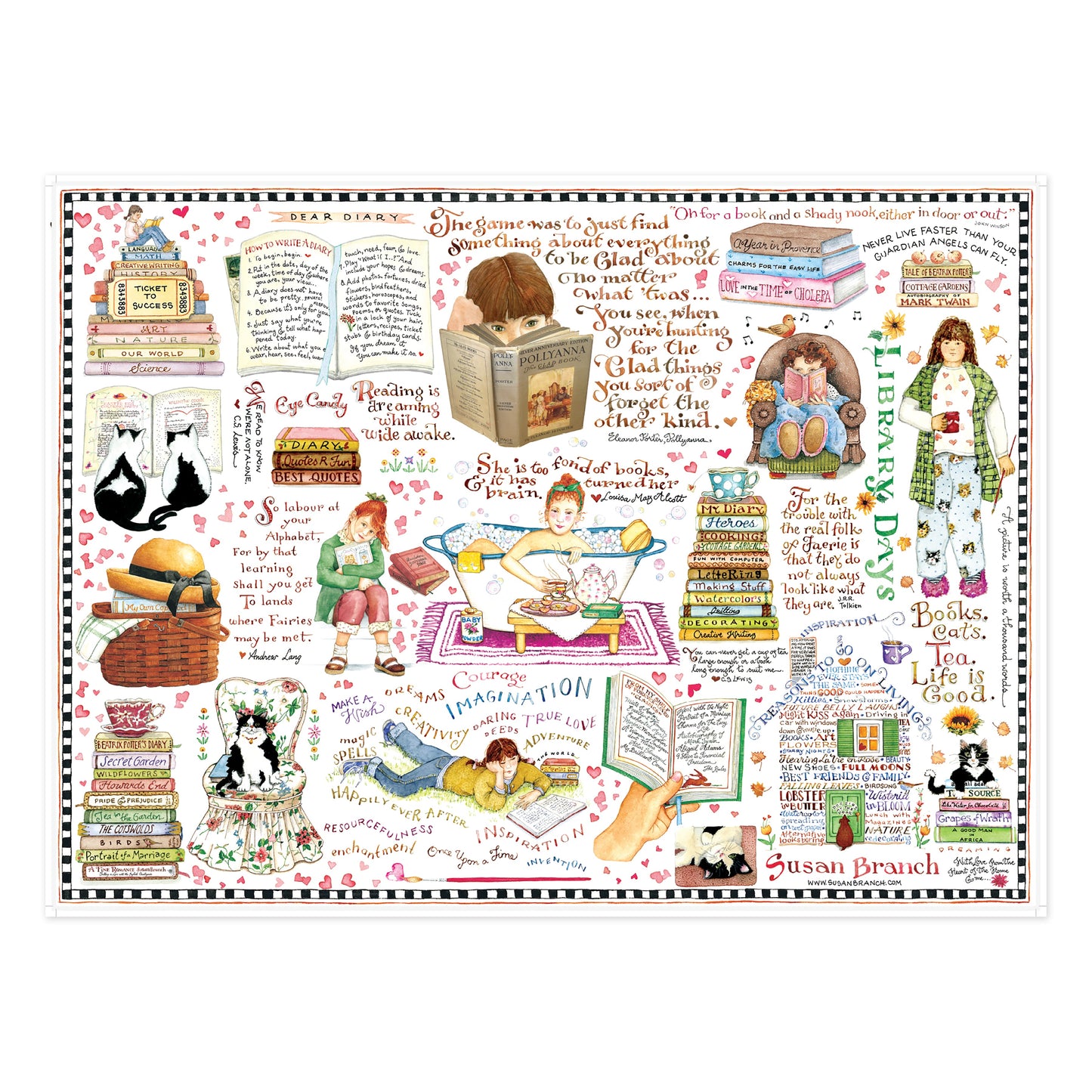 1000 Piece Books & Cats Susan Branch Jigsaw Puzzle