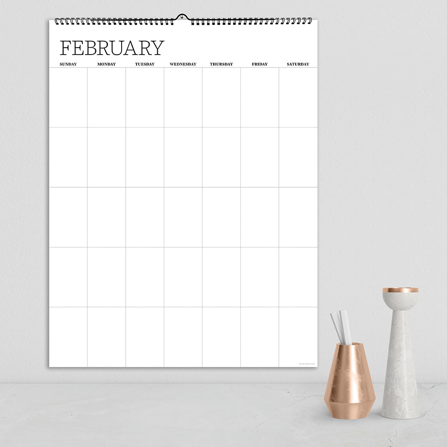 Undated 17" x 22" Dry Erase Large Wire-o Hanging Wall Calendar