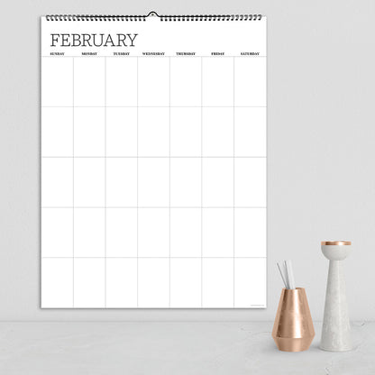 Undated 17" x 22" Dry Erase Large Wire-o Hanging Wall Calendar