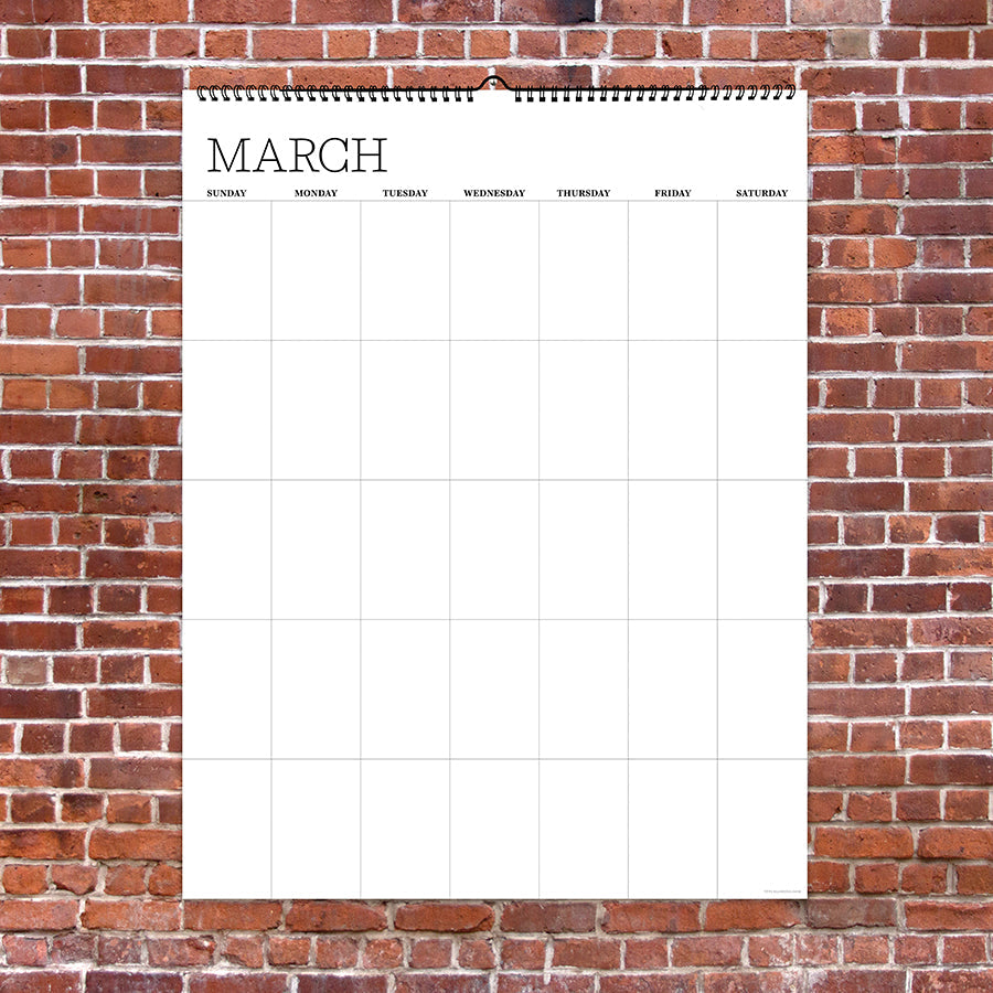 Undated 17" x 22" Dry Erase Large Wire-o Hanging Wall Calendar