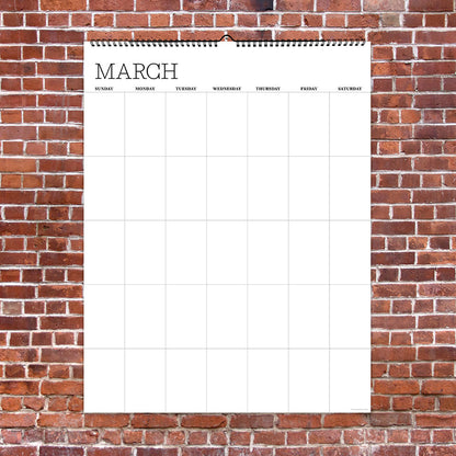 Undated 17" x 22" Dry Erase Large Wire-o Hanging Wall Calendar