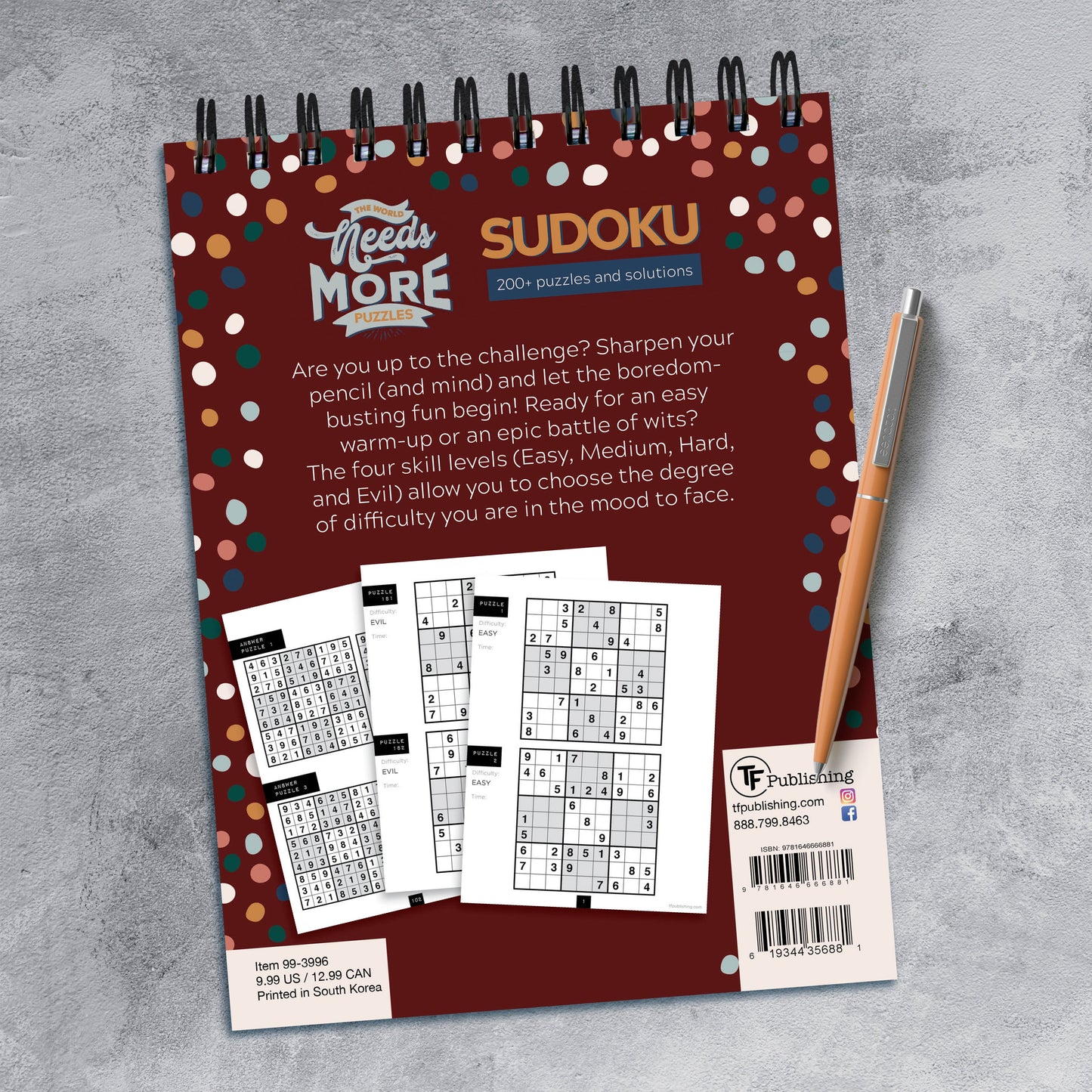 The World Needs More Sudoku Book Puzzle Pad