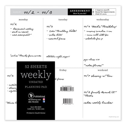 Executive Weekly Square Schedule Pad