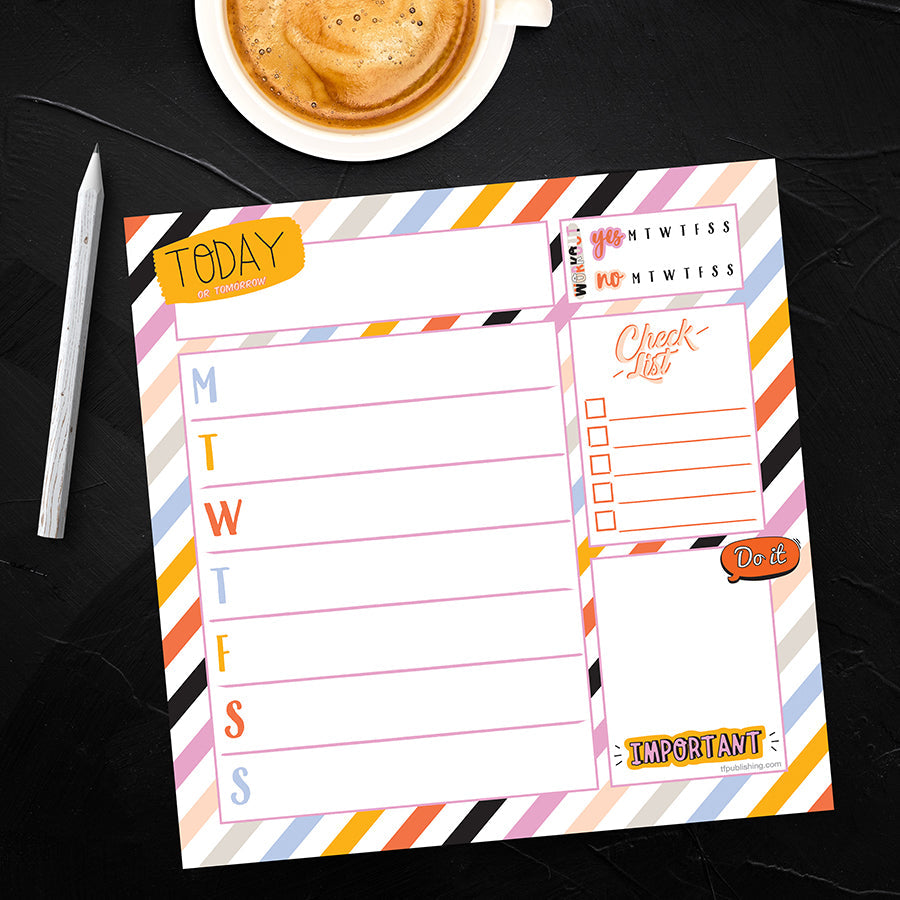 Super Stripe Weekly Square Schedule Pad