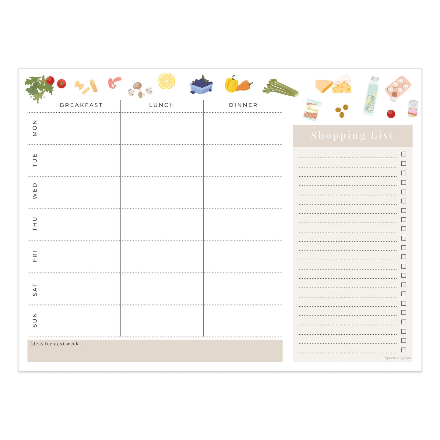 Everyday Essentials Meals & Grocery Planning Pad