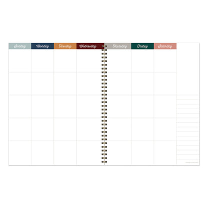 Spotted Dot Boho Undated Large Weekly Monthly Spiral Planner