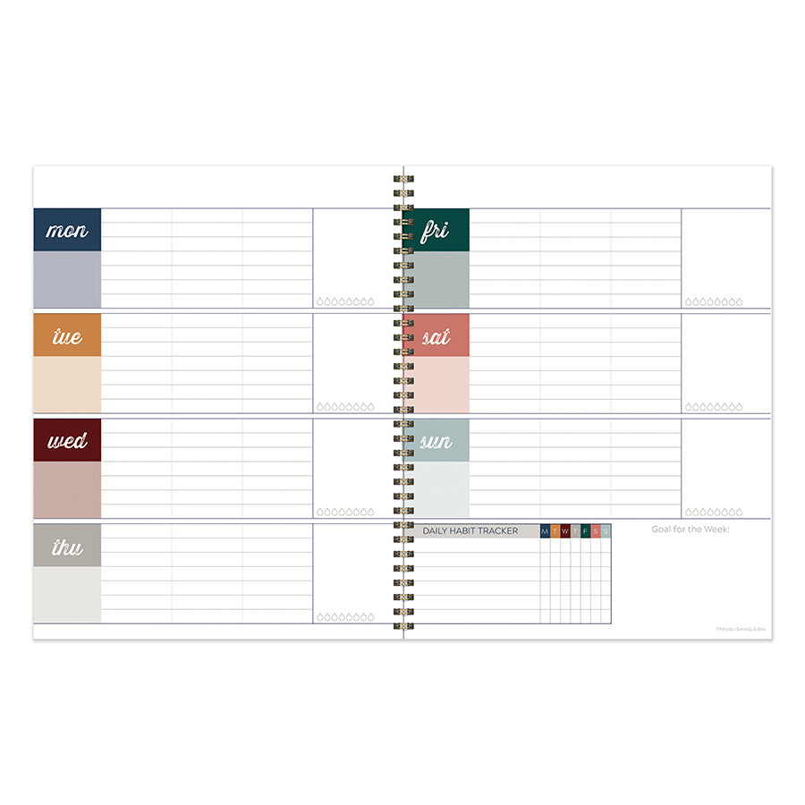 Spotted Dot Boho Undated Large Weekly Monthly Spiral Planner