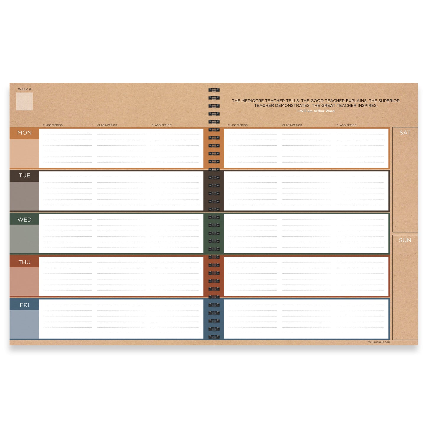 Kraft Undated Weekly Teacher Planner Lesson Plan Book