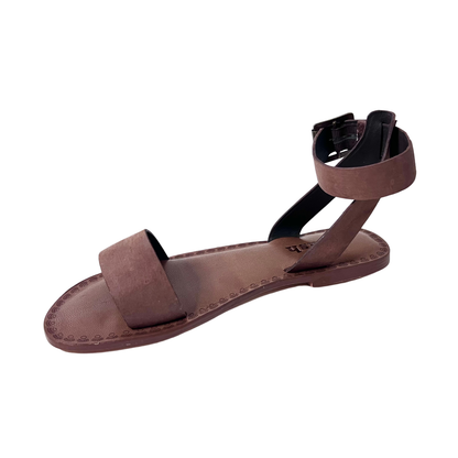 Ilisha Brown front strap buckle sandal