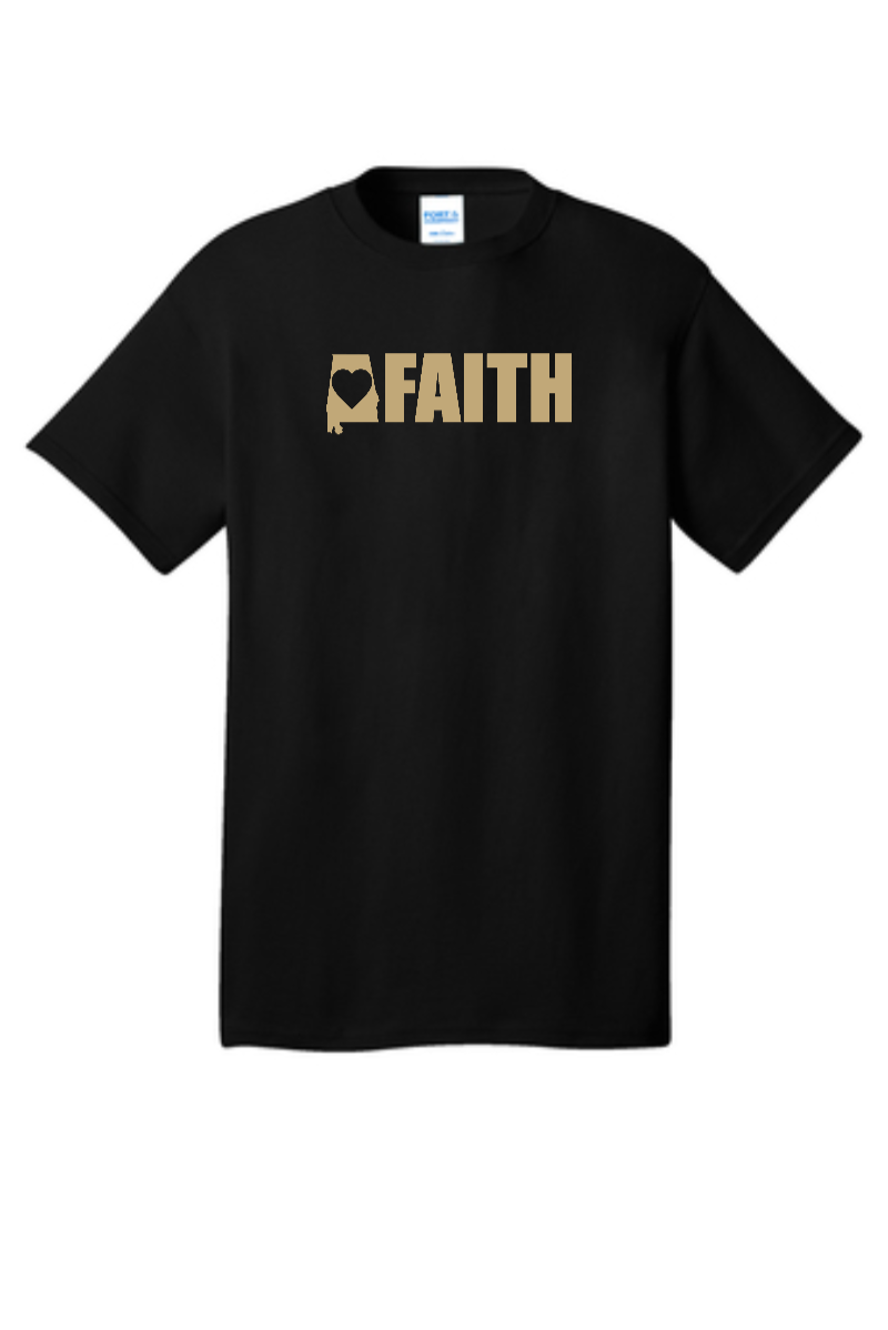 Faith Alabama Bold Tee - Black/ Sand Print