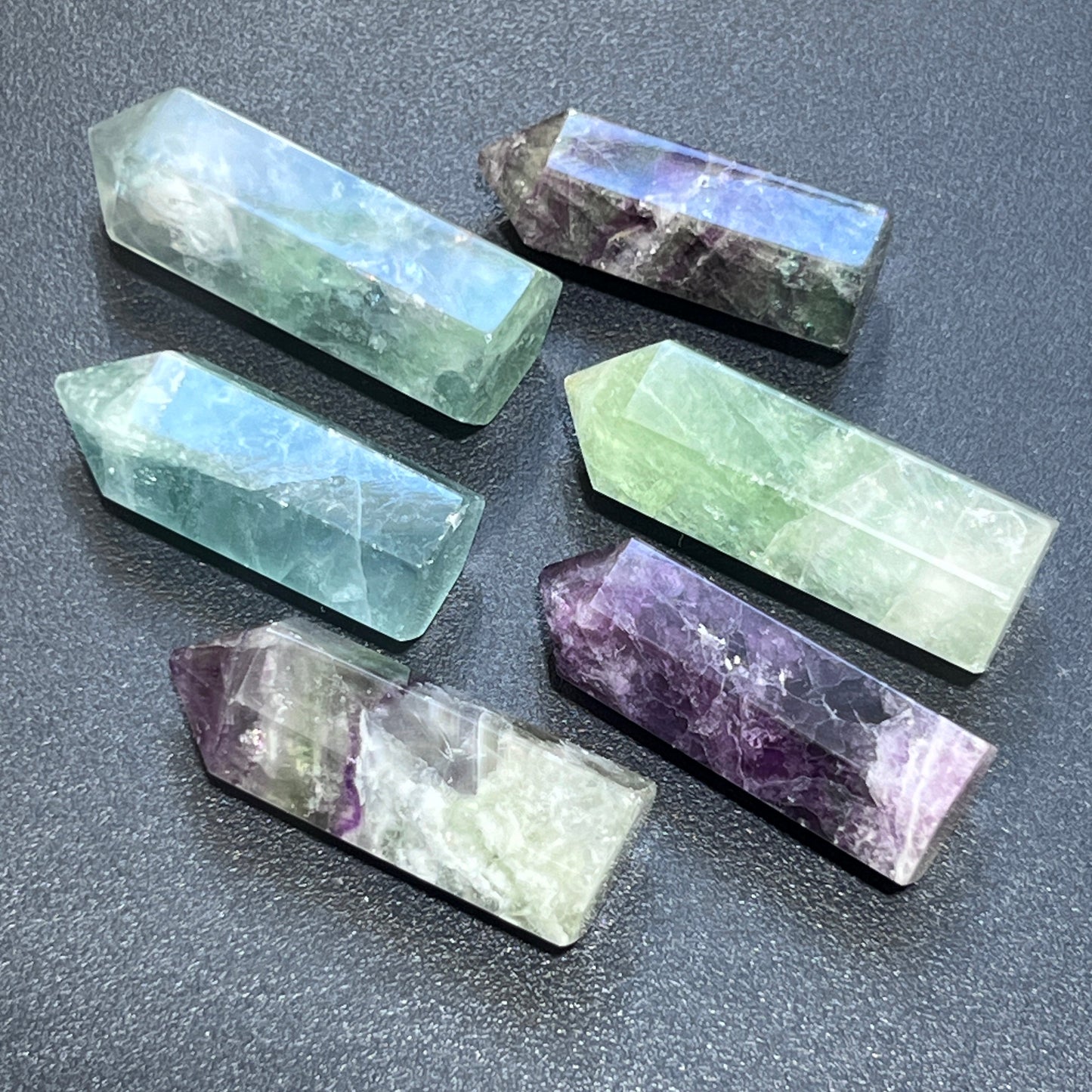 Fluorite Crystal Point Towers (5 Pcs) Obelisk Wholesale Lot Gemstone Decor